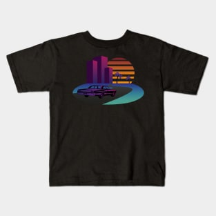 Driving to the city for sunset Kids T-Shirt